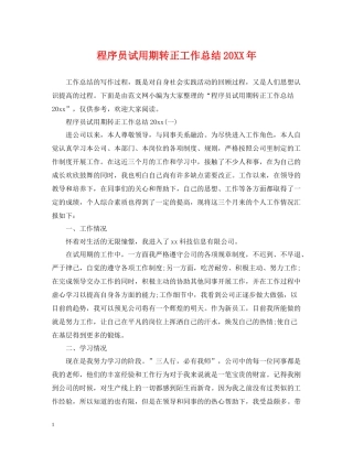 程序员试用期转正工作总结2
