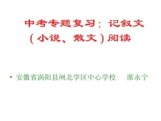 2016中考语文（人教版）总复习课件：阅读+专题　记叙文(小说、散文)阅读