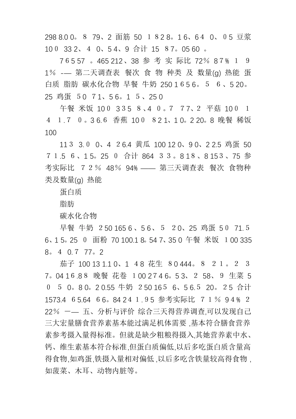 个人膳食营养调查报告_第2页