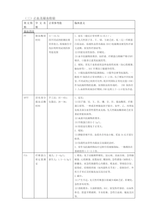 三止血及凝血检验