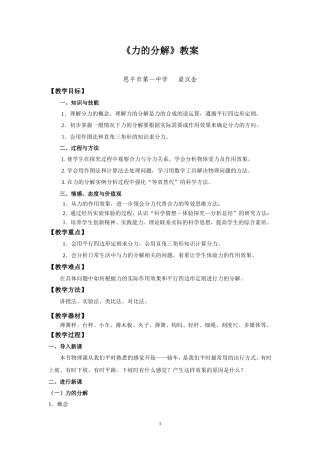 力的分解教案（梁汉金）