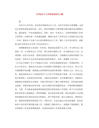 公司会计个人年终总结范文三篇
