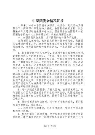 中学团委会情况汇报