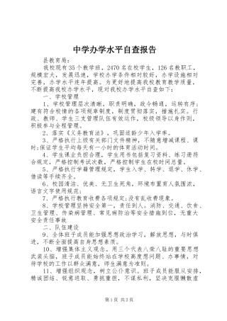 中学办学水平自查报告