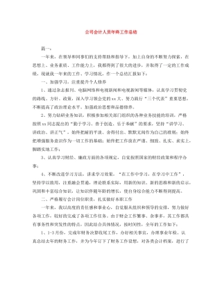 公司会计人员年终工作总结