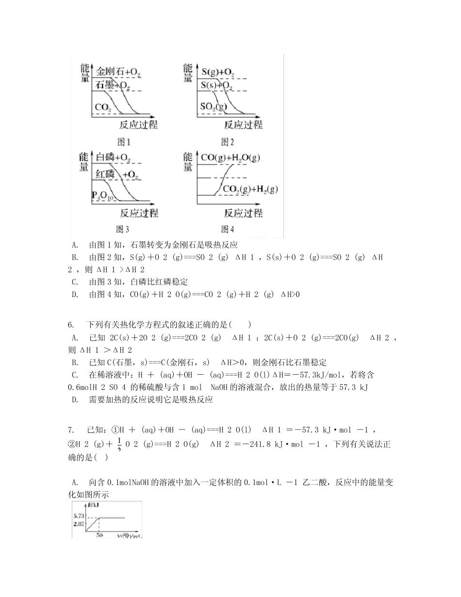 ...高考总复习专题六课时跟踪训练--化学反应的热效应【含答案及解析..._第3页