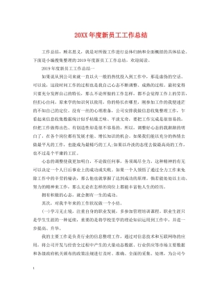 新员工工作总结