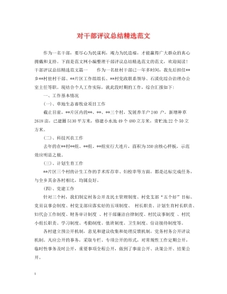 对干部评议总结精选范文