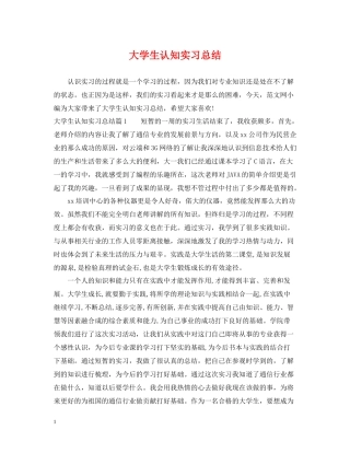 大学生认知实习总结