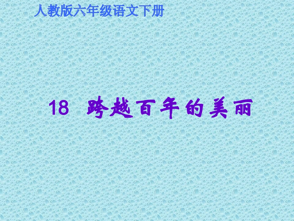 跨越百年的美丽的美丽课件PPT (2)_第1页