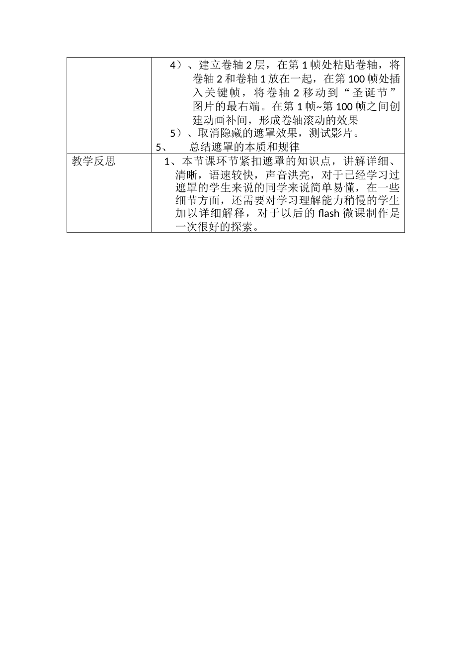 库尔勒市第八中学刘芳第九课制作神奇的遮罩动画---卷轴动画教学设计_第2页