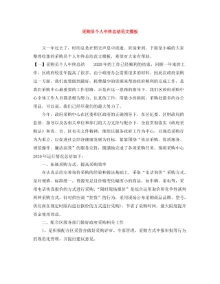 采购员个人年终总结范文模板