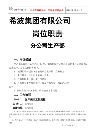 生产部岗位职责培训（DOC23页）
