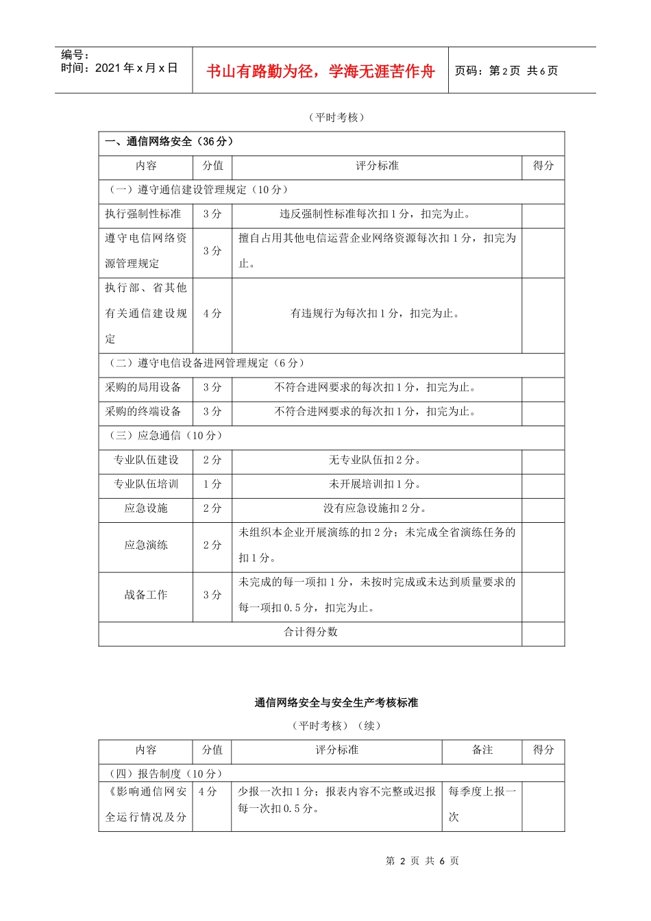江西省通信网络安全与安全生产考核办法_第2页