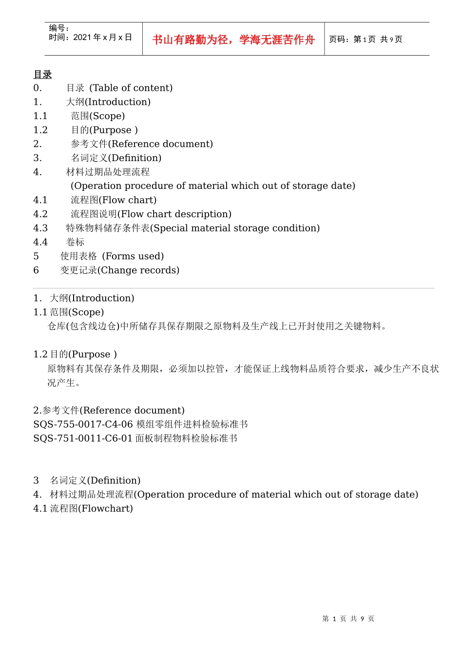 SQS-755-0017-C4-16 过期物料处理及展延作业指导书_第1页
