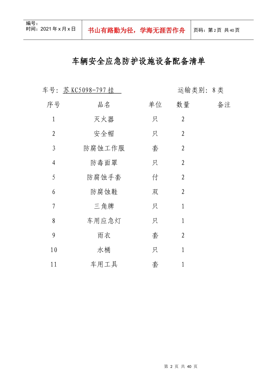 车辆安全应急防护清单_第2页