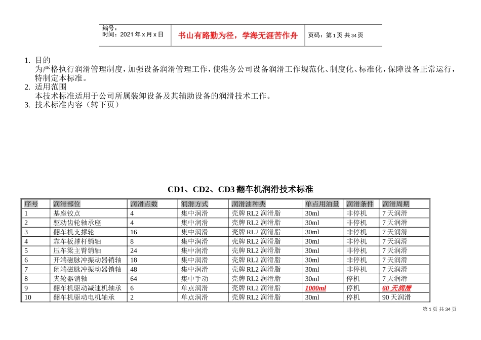 设备润滑技术标准(DOC32页)_第1页