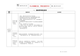 市级标准化安全生产检查表