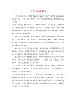 大学个人综合素质评价