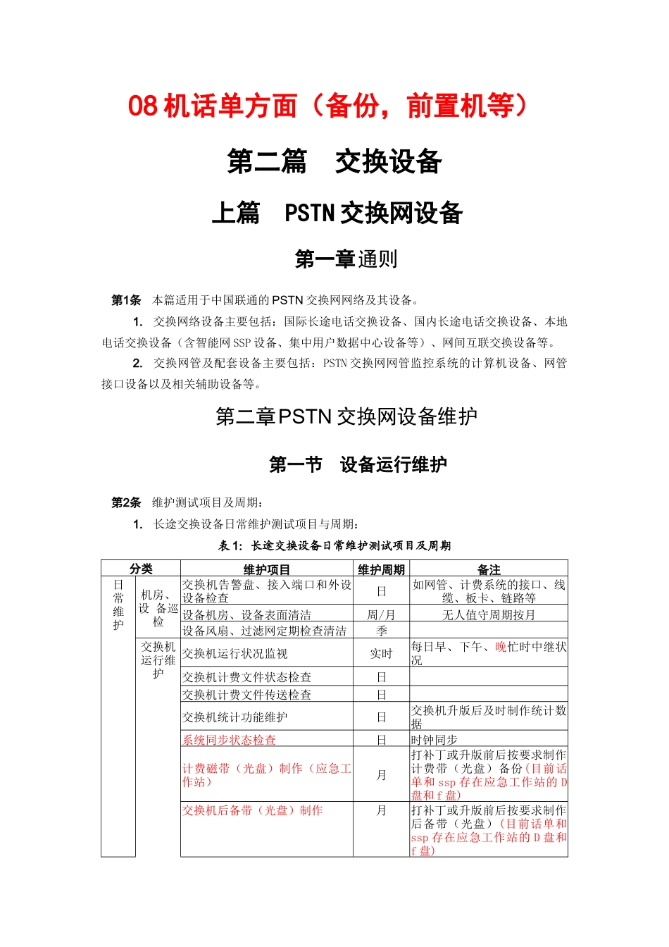 联通-PSTN交换网设备_第1页