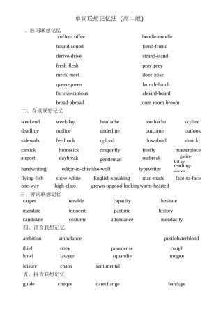 单词联想记忆法(高中版)汇总
