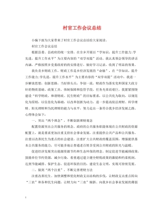 村官工作会议总结