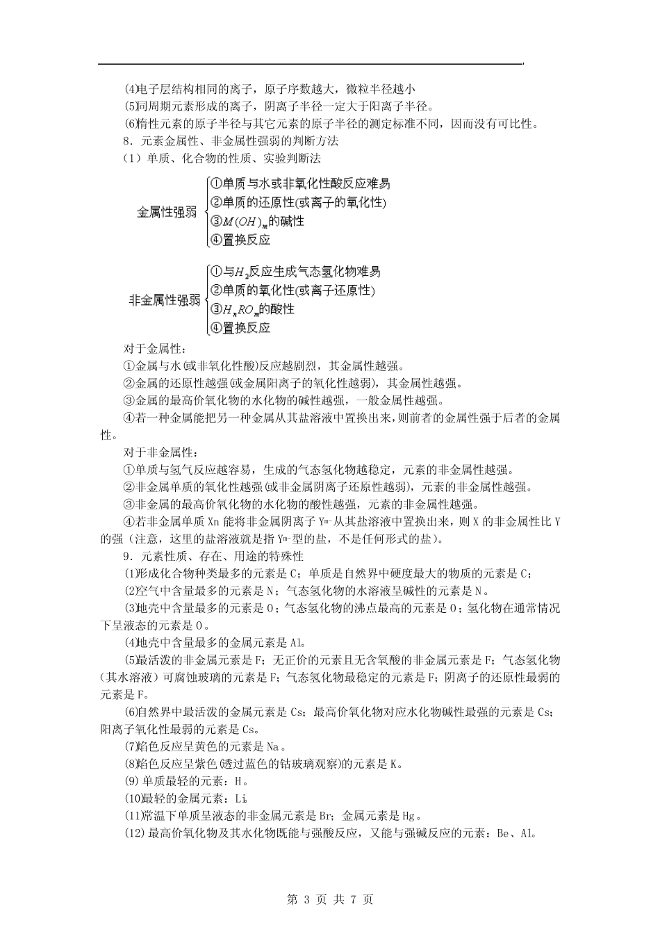 【化学】第一章《物质结构_元素周期律》单元复习教学案(新人教版必修2..._第3页