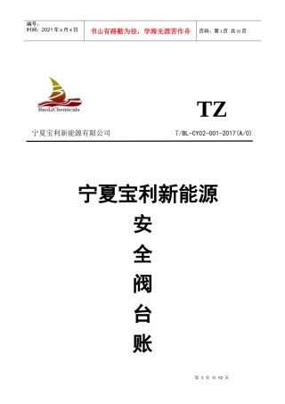 联合车间安全阀台账(正式版84)