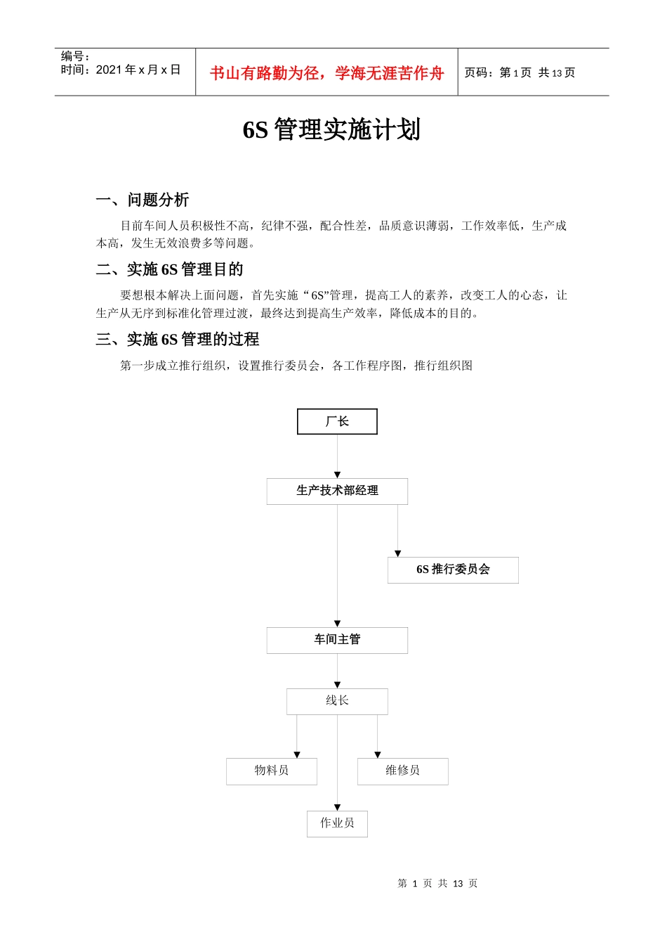 6s管理实施计划_第1页
