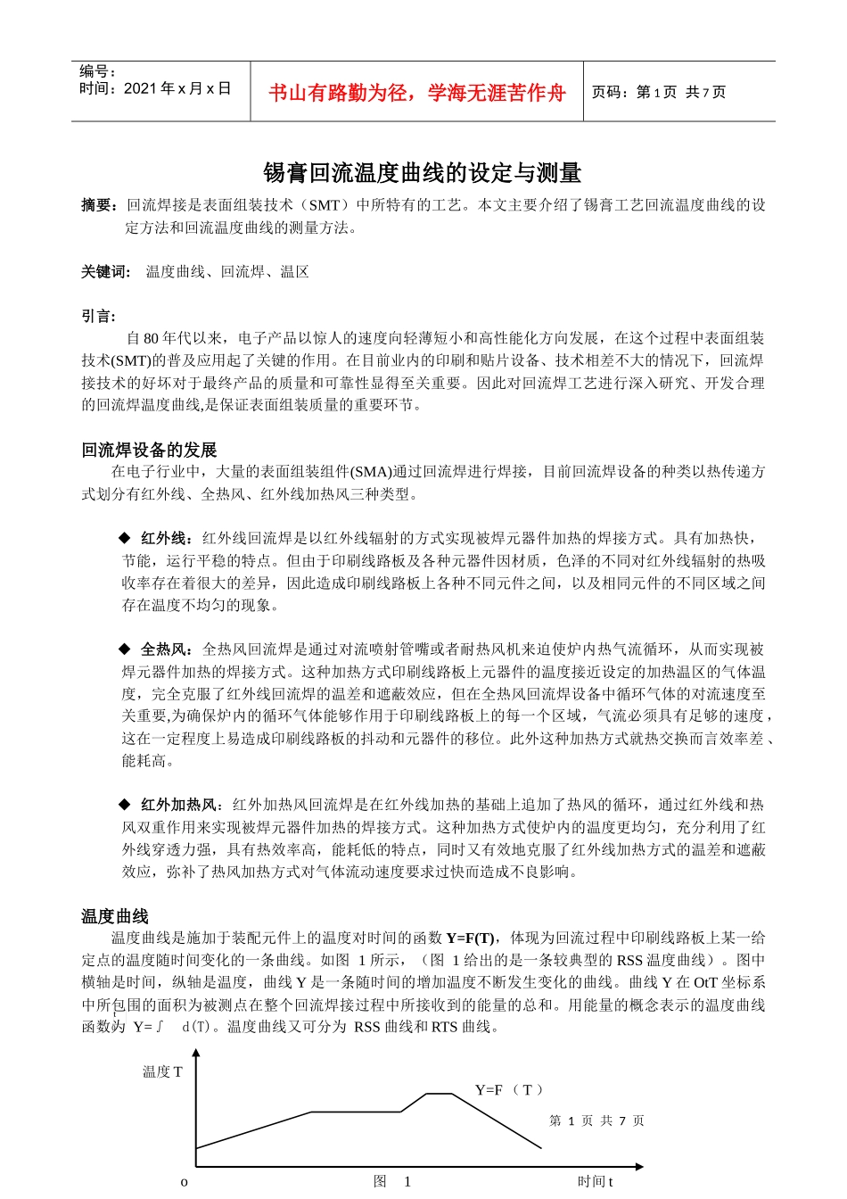 锡膏工艺回流温度曲线的设定与测量_第1页