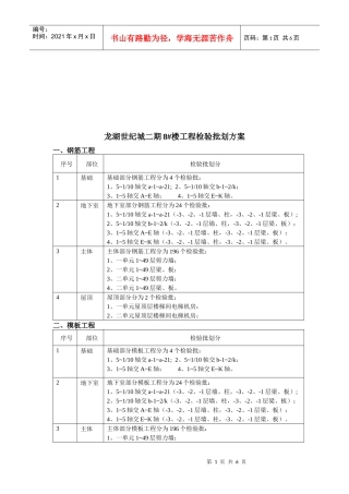 建筑工程检验批划方案