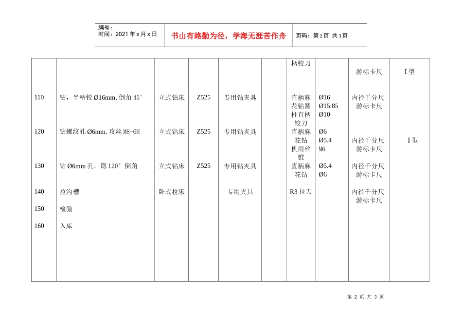连杆夹具设计工艺过程卡片_第2页