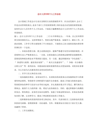 会计人员年终个人工作总结