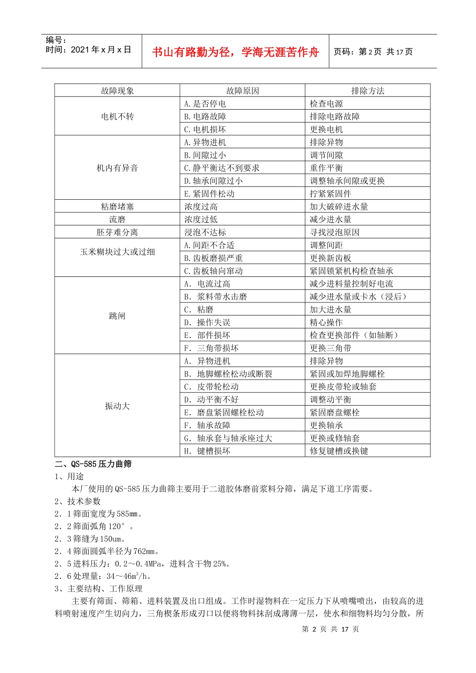 酒精车间粉碎工段设备培训教材_第2页