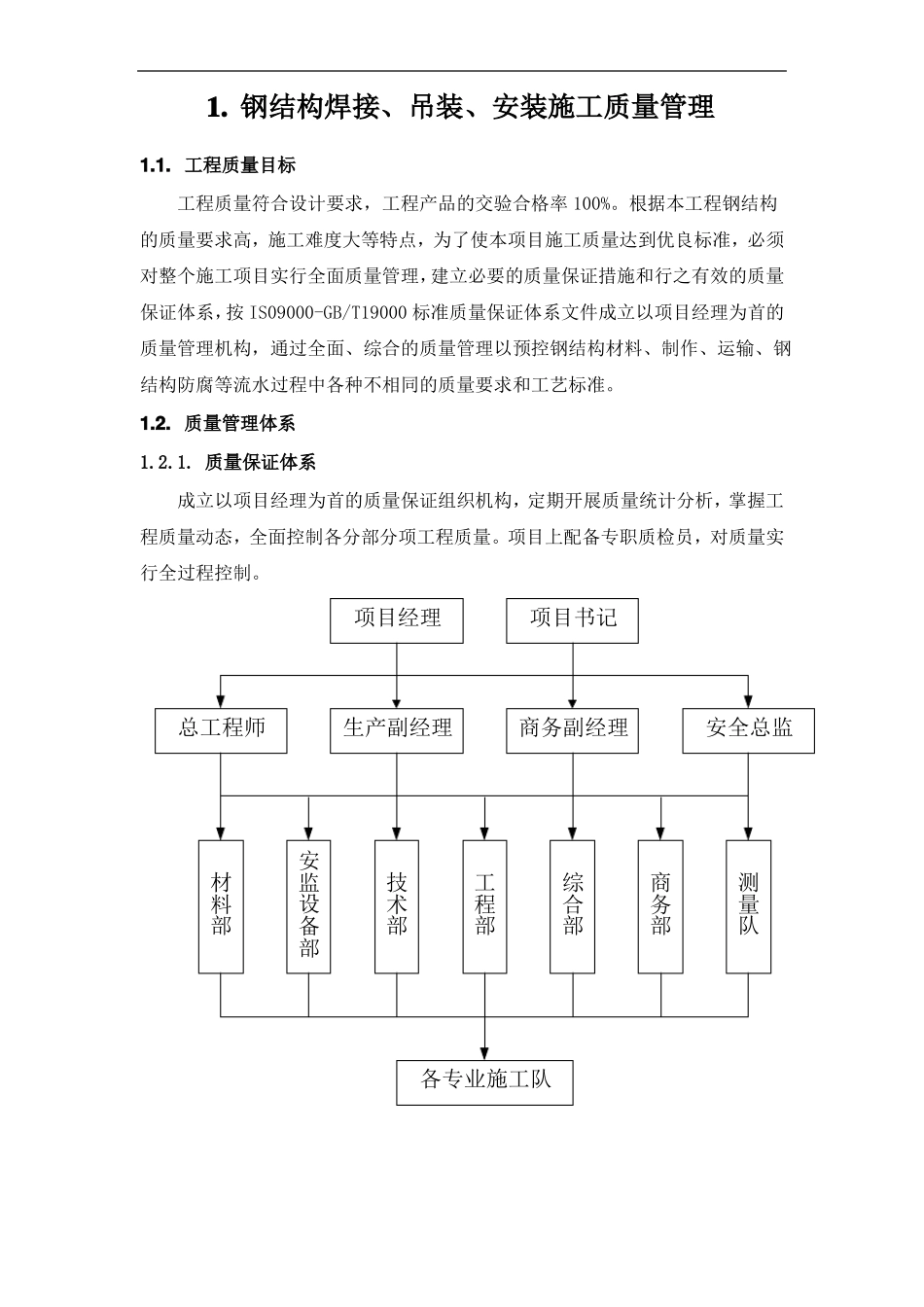 钢结构焊接吊装安装施工质量管理_第1页