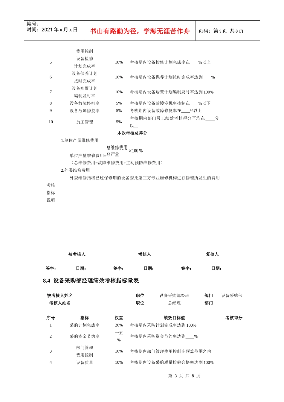 浅谈设备管理人员绩效考核_第3页