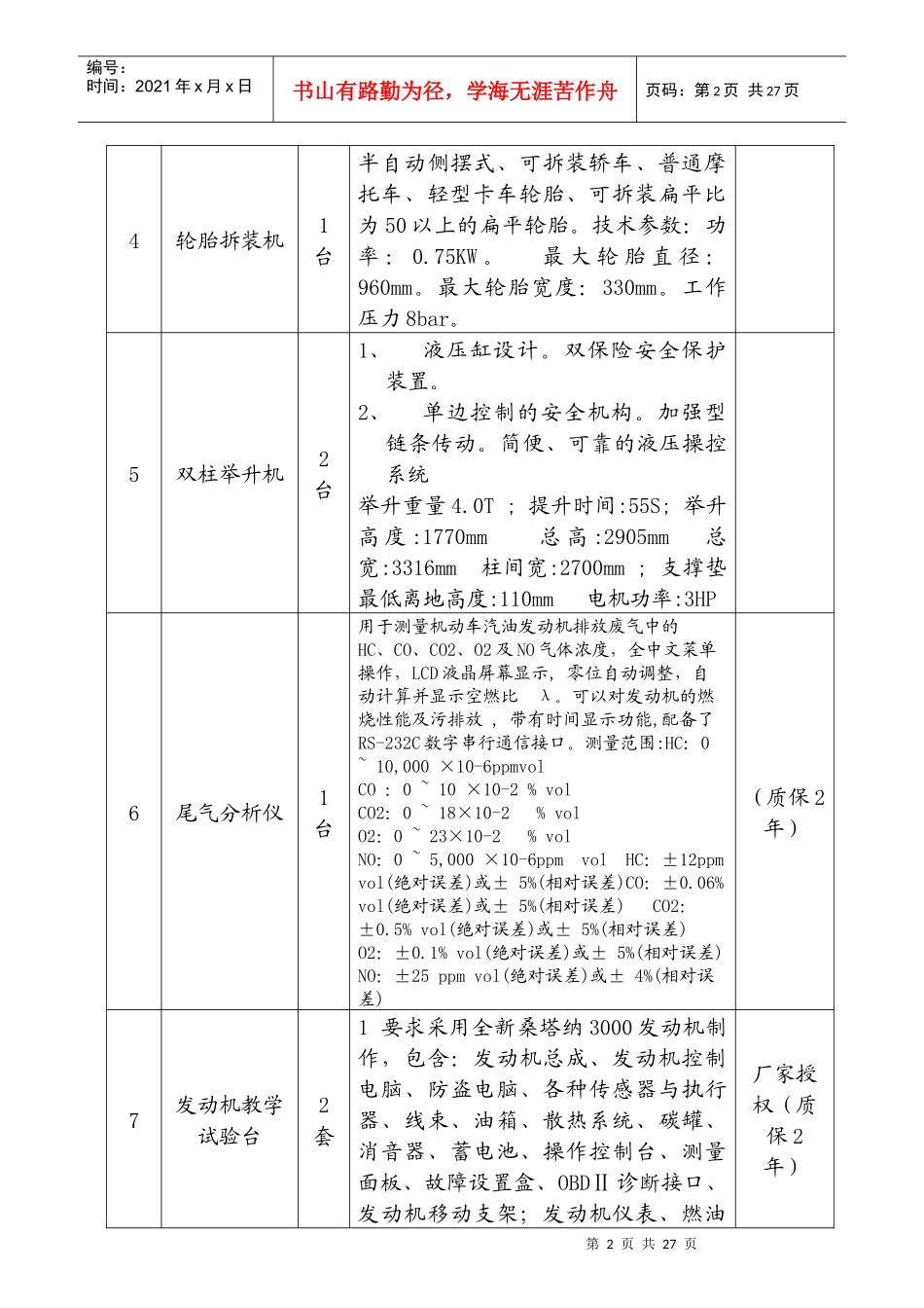 经贸高级技术学校汽车装饰与维修实训室设备购置_第2页