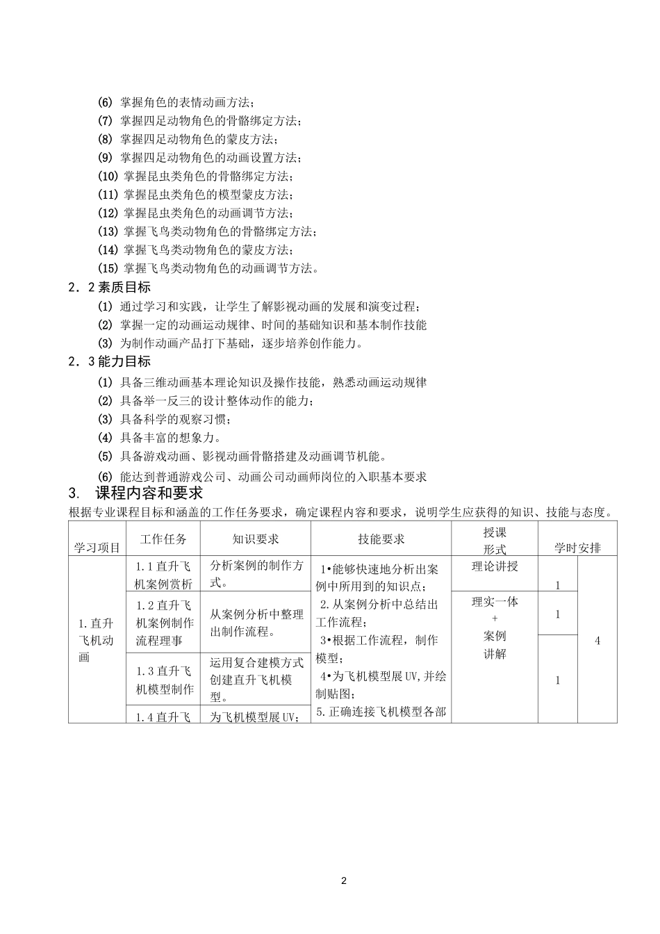 《3D max角色动画》课程标准_第2页