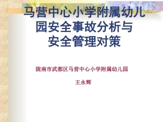 陇南武都马营中心小学附属幼儿园安全教育PPT