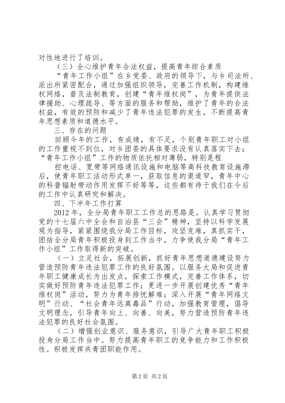 青年工作小组汇报_第2页