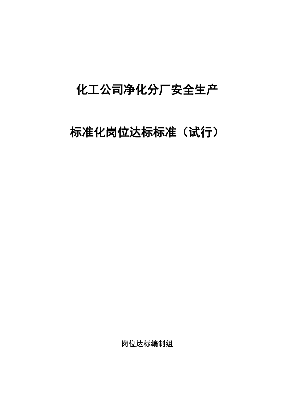 某化工公司净化分厂安全生产标准化岗位达标标准_第1页