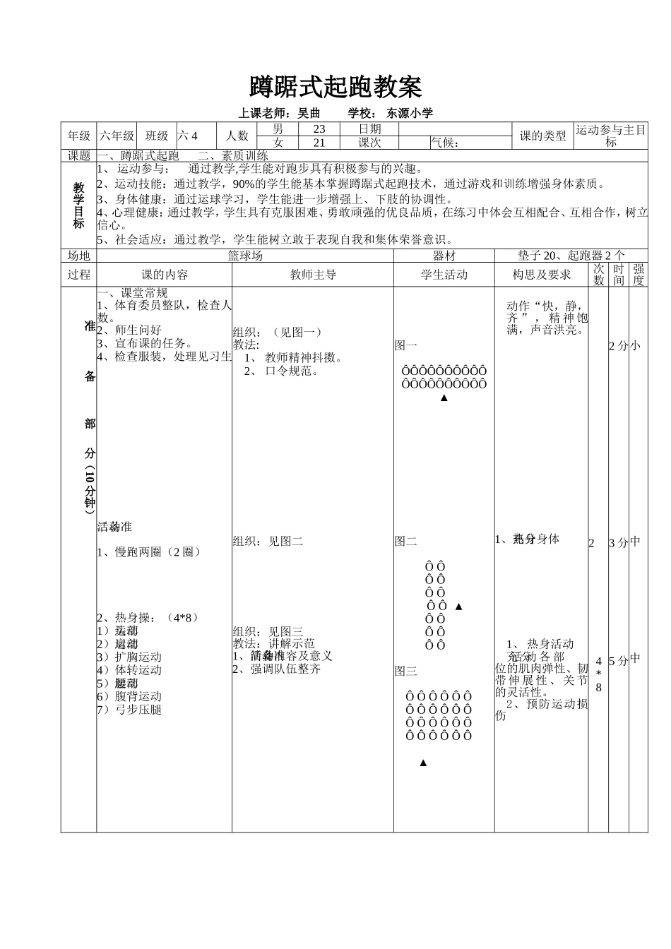 蹲踞式起跑+素质_第1页