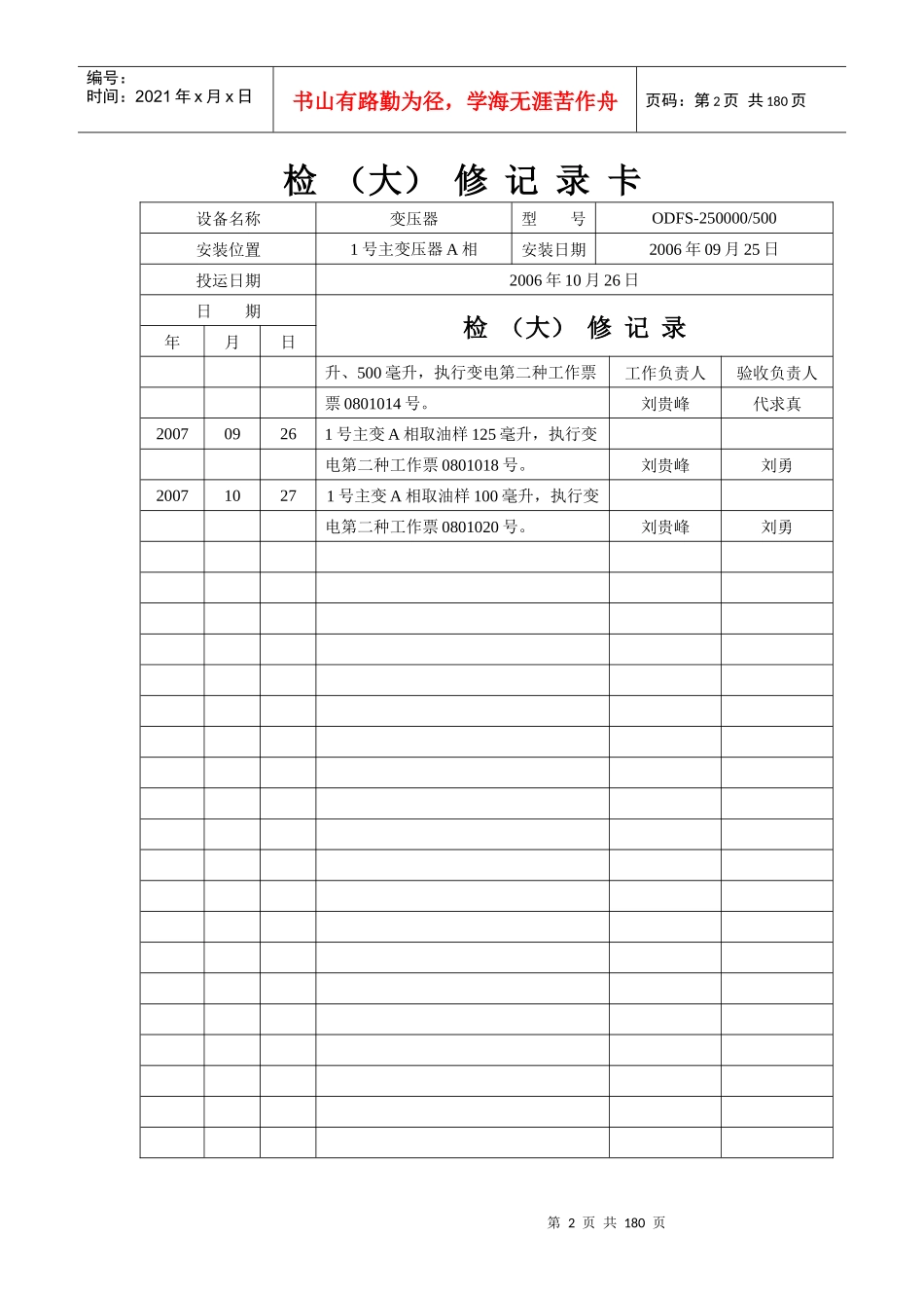 设备检修记录卡_第2页