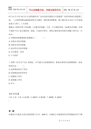 XXXX年安全生产事故案例分析