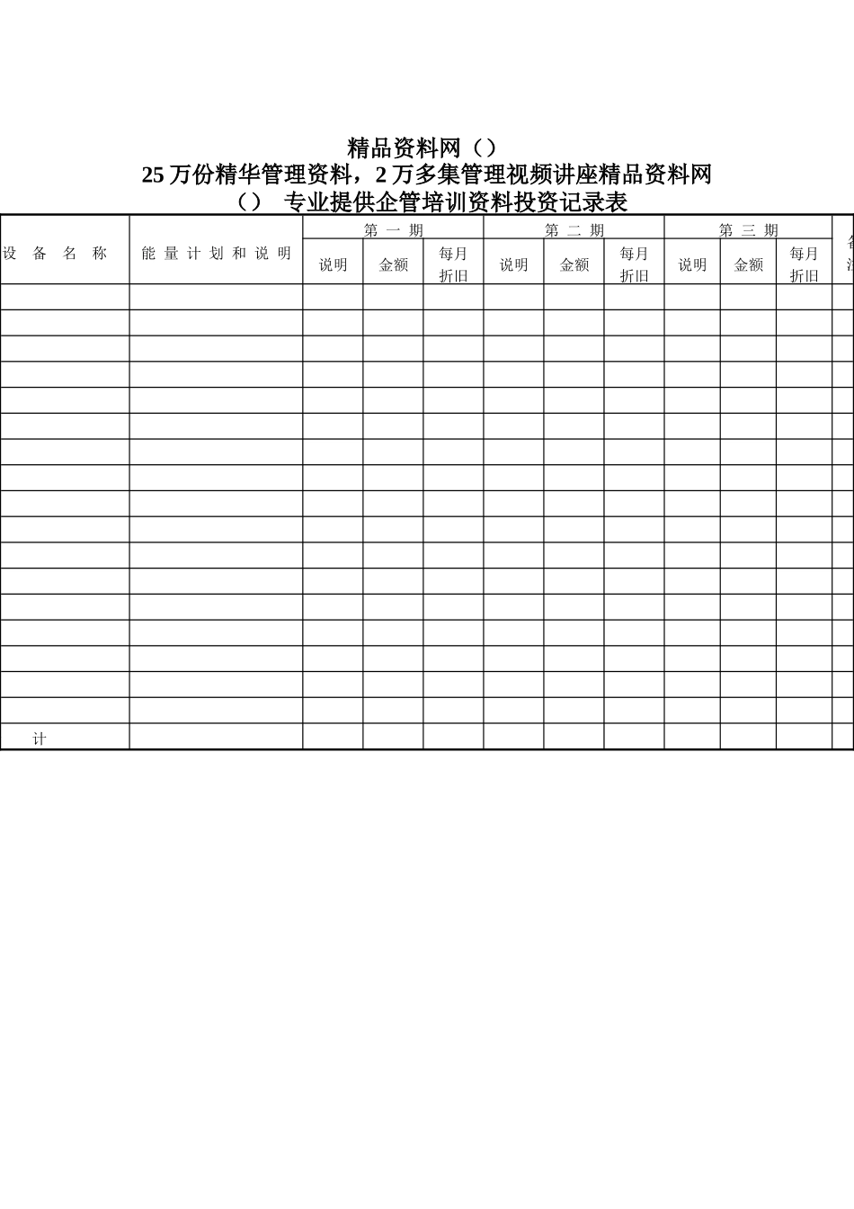 设备投资记录表_第1页