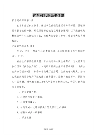 铲车司机保证书3篇