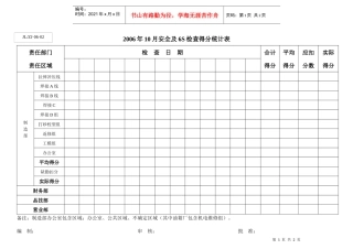 6s检查得分统计表
