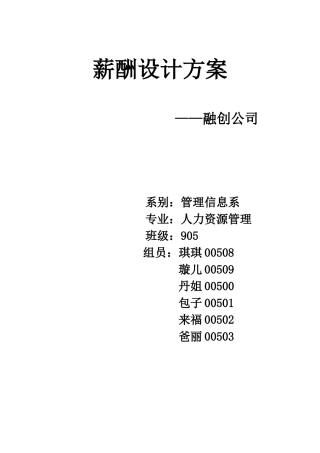 薪酬管理团队作业