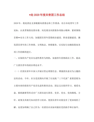 处年度共青团工作总结