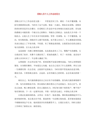 采购人员个人工作总结范文